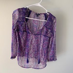 AE sheer purple top